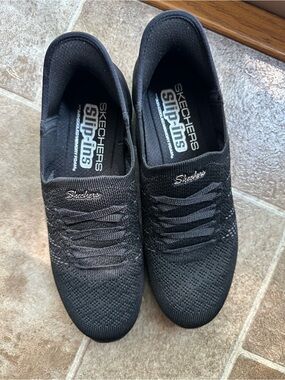Skechers Women’s Black Slip-Ins Knit Sneakers